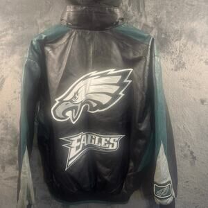 NFL 2018 Philadelphia Eagles Sewn/Patch/Embroidered Leather Jacket Men’s XL